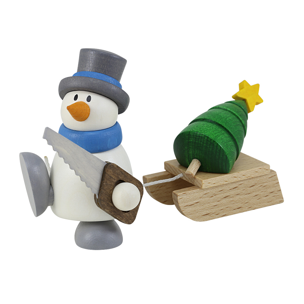 Schneemann Otto Mit Baum Hobler Holzfigur DDV Lokal