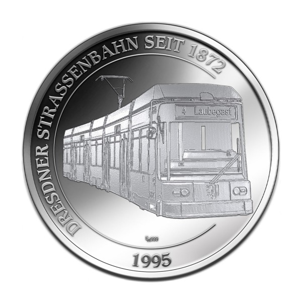 Sonderprägung Feinsilber - Dresdner Straßenbahnen - Motiv 11 (1995)