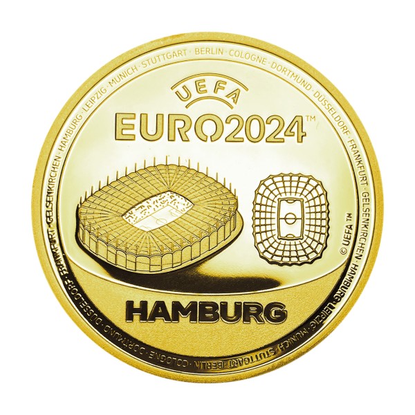 UEFA EURO 2024 Sonderprägung Feingold Hamburg