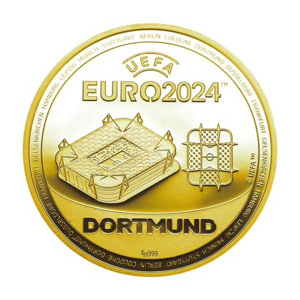UEFA EURO 2024 Sonderprägung Feingold Dortmund