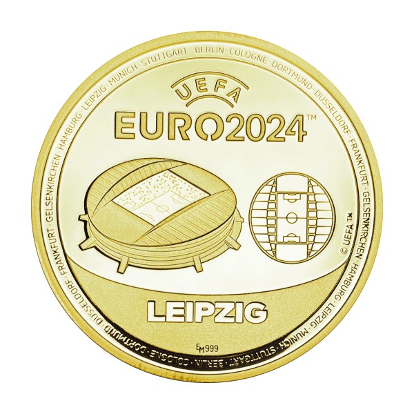 UEFA EURO 2024 Sonderprägung Feingold Leipzig