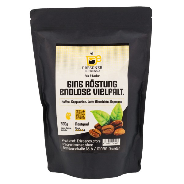 Dresdner Espresso - Kaffee Eine Röstung, endlose Vielfalt - 500g, ganze Bohne