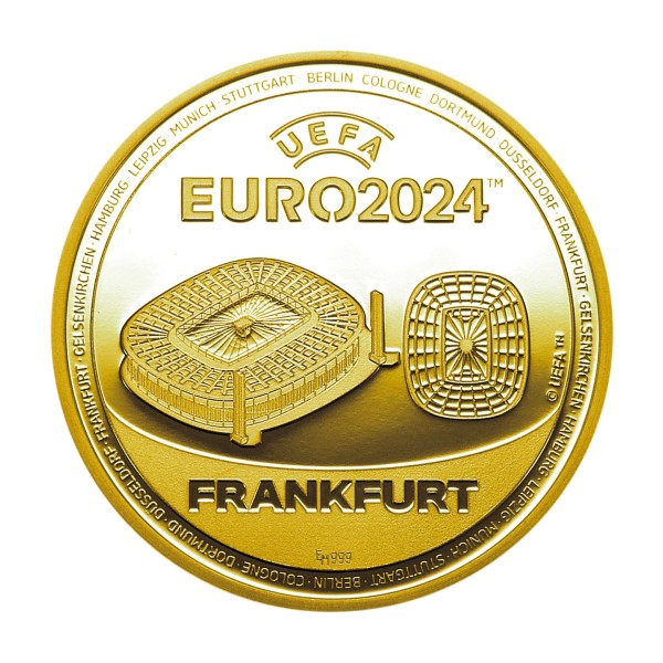 UEFA EURO 2024 Sonderprägung Feingold Frankfurt